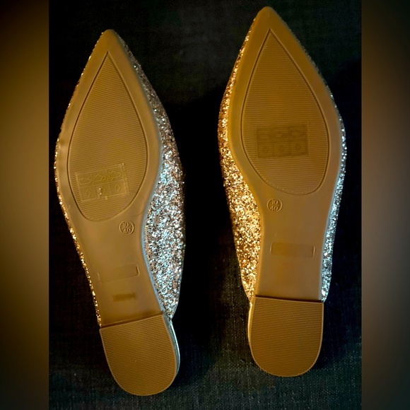 LULU·S Gold Glitter Sparkly Mules | Statement Shoes | Size 10 | Brand New - Picture 4 of 4